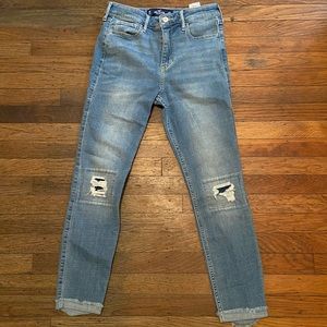 High rise crop supper skinny jeans